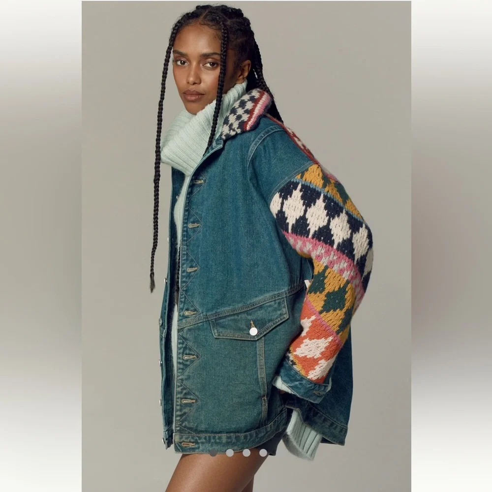 Pilcro Crochet Denim Sweater Jacket - Picture 11 of 11